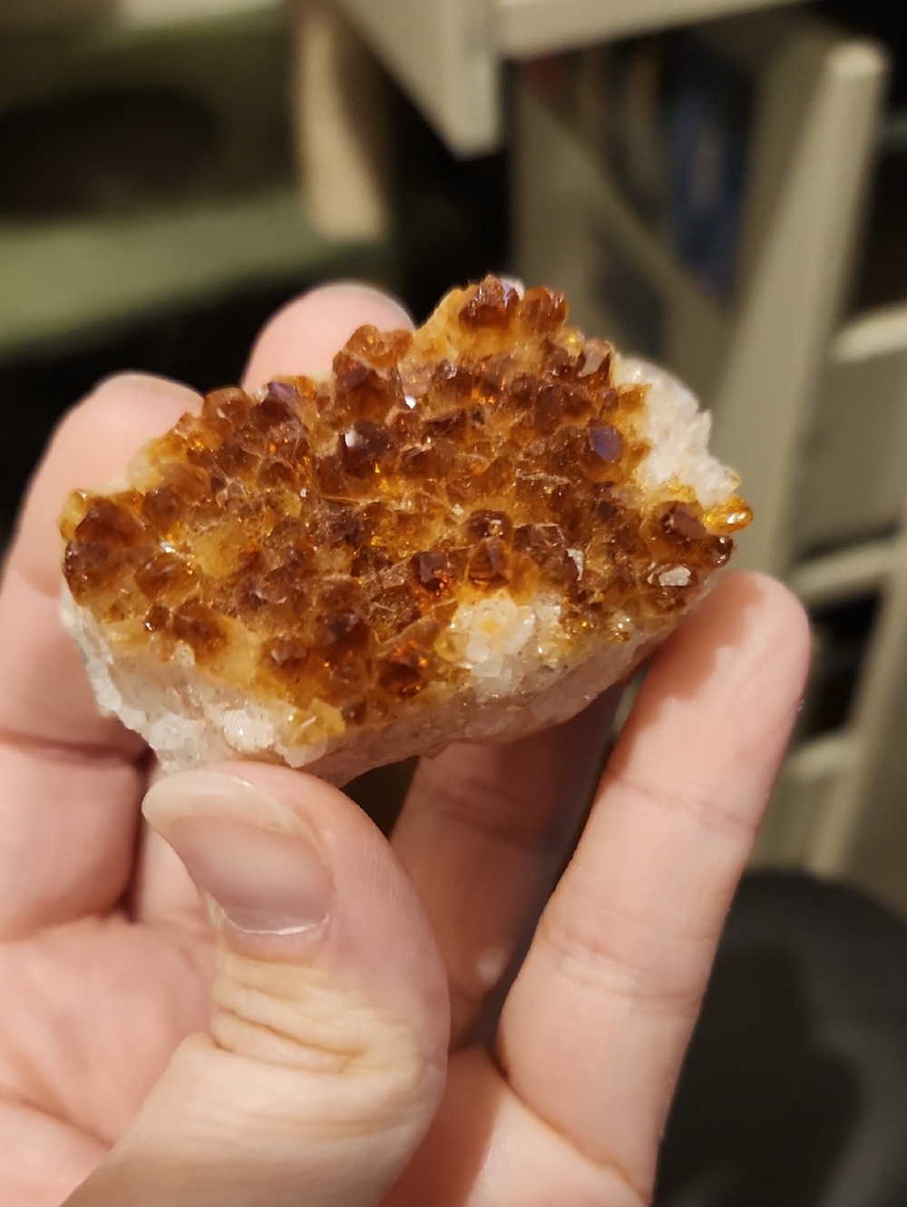 Naturally Heated Citrine Geode Section